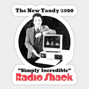 The Tandy 2000 Bill Bixby Radio Shack Vintage distressed AD Design Sticker
